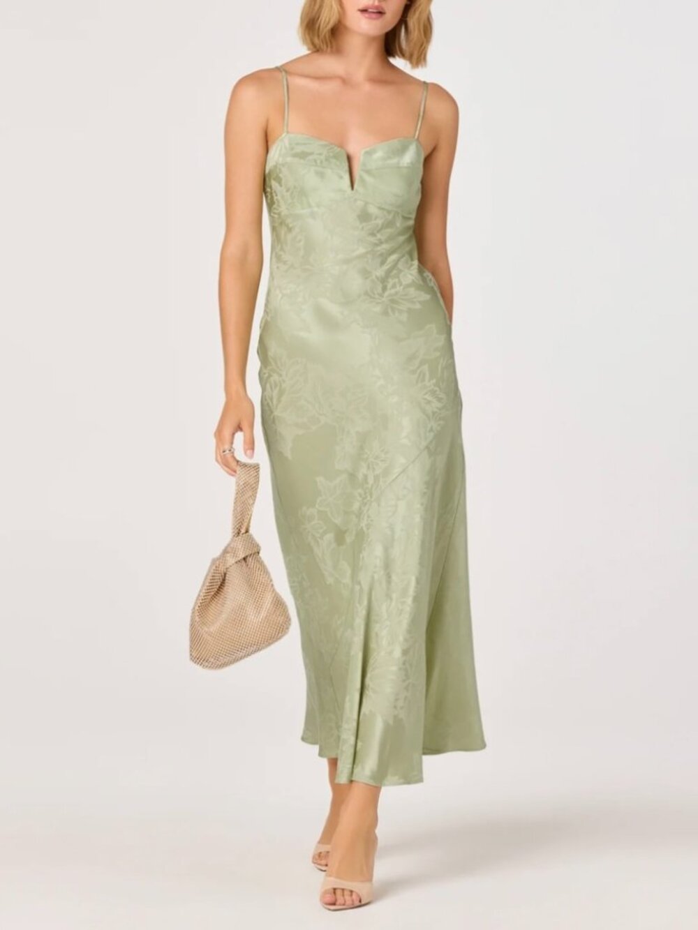 ASTR The Label Tyla Satin Bias-Cut Maxi Dress